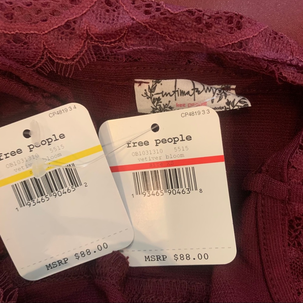 NWT Free People Premonitions Bodycon Dress XS Fitted Mini Tight X-Small Wine - Picture 10 of 14